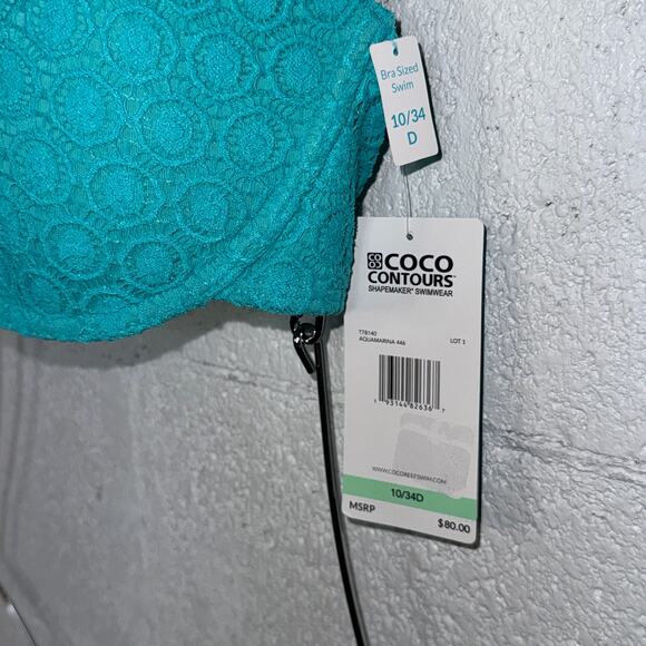 Coco Reef Womens Cameo Halter Bikini To Aqua Marine 10/ 34D, $80 - Picture 6 of 9
